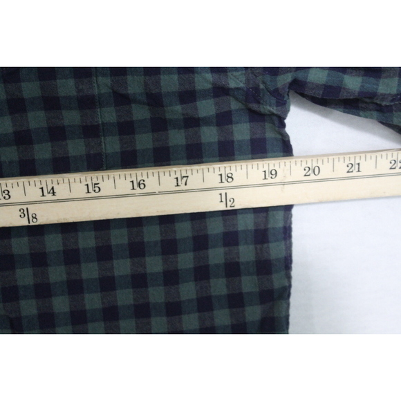 Lucky Brand Men Green Blue Plaid Button Down Shirt Slim Fit Size Medium - Picture 7 of 10